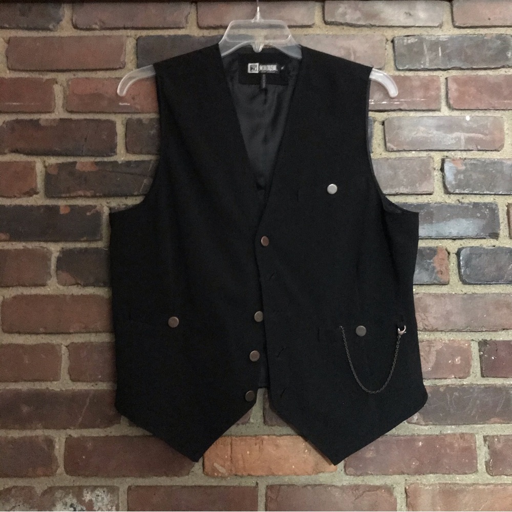 Social Collision | Black Punk Grunge Goth Vest Size XL